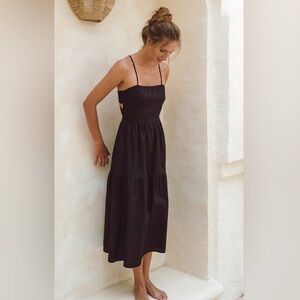 ROVE Black Joie Midi Dress // Linen & Cotton